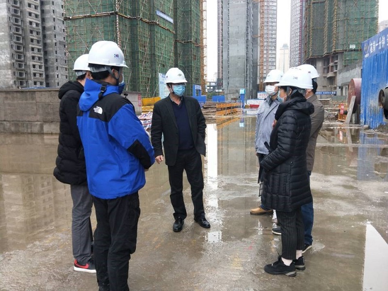 胡流芳深入到建筑工程分公司在岳項目檢查工作